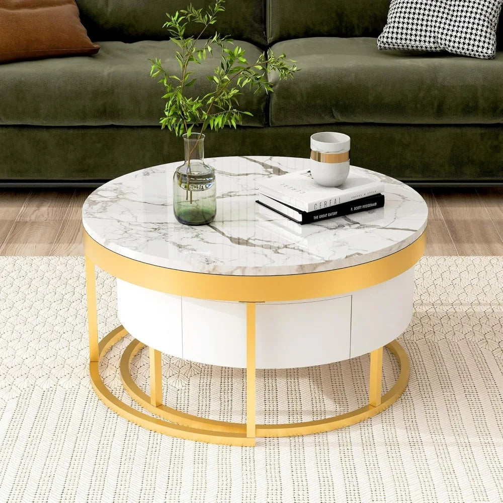 Nesting Coffee Table with Drawers