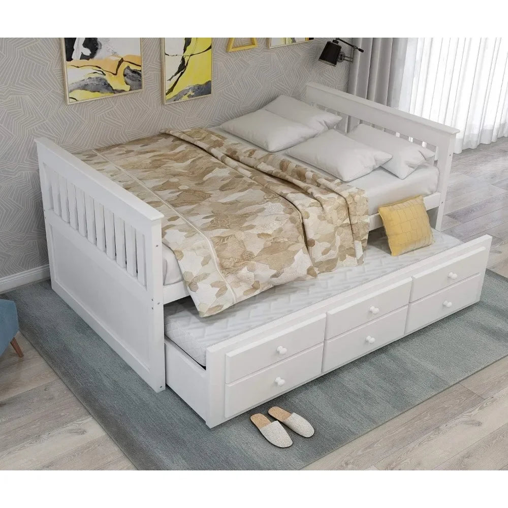 Children's storage double bed with stand