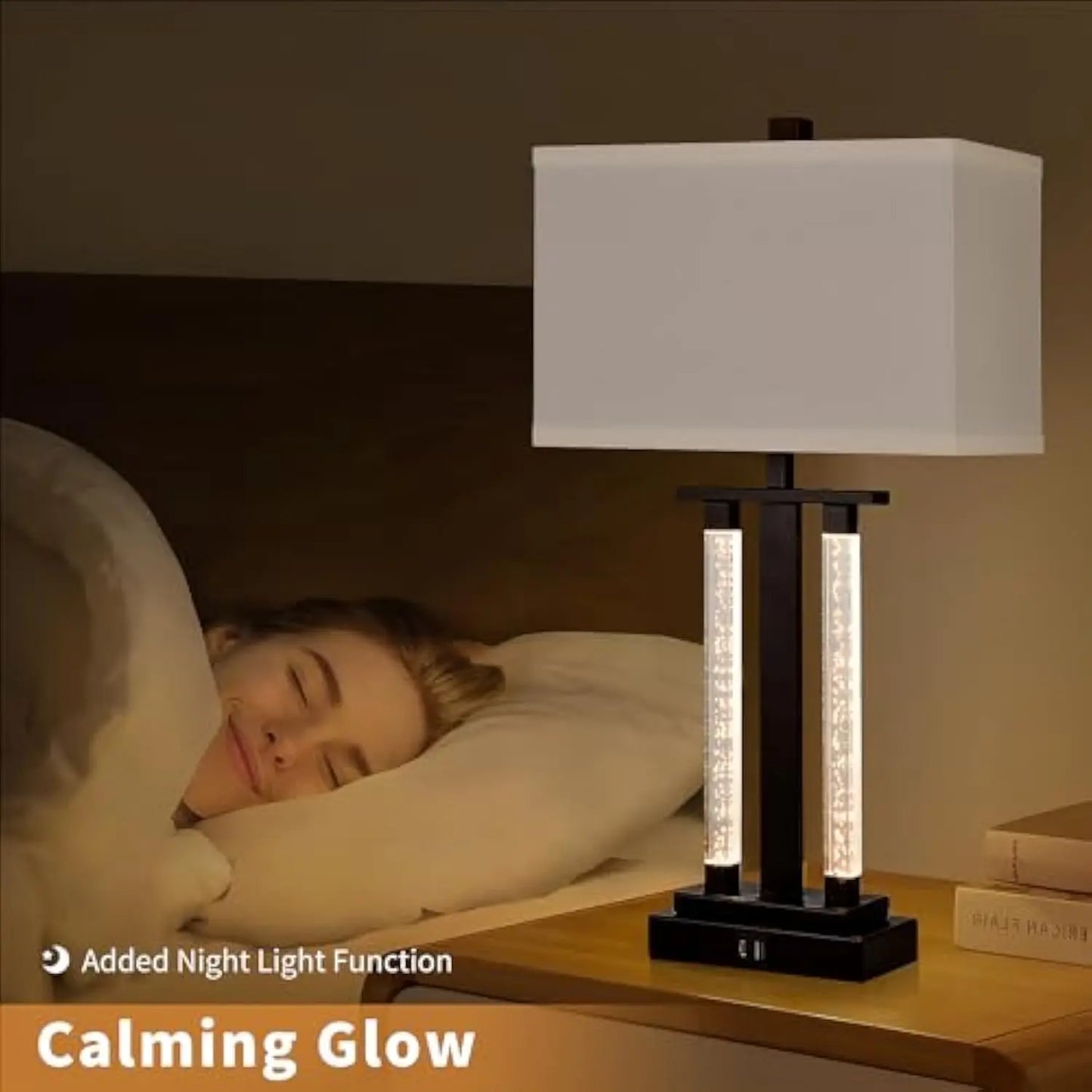 Modern Table Lamps Set of 2 With USB Charging Port