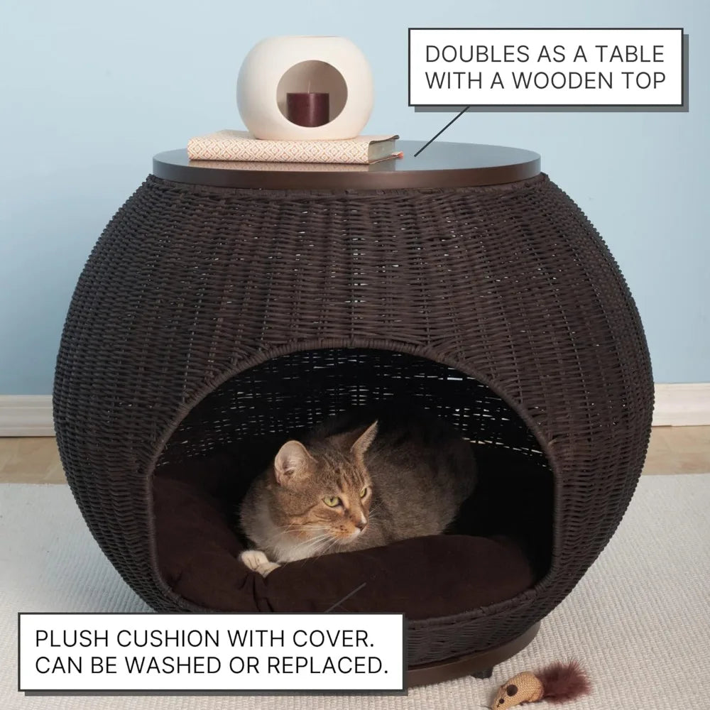 Indoor Multipurpose Pet Bed with Claw-Proof Rattan