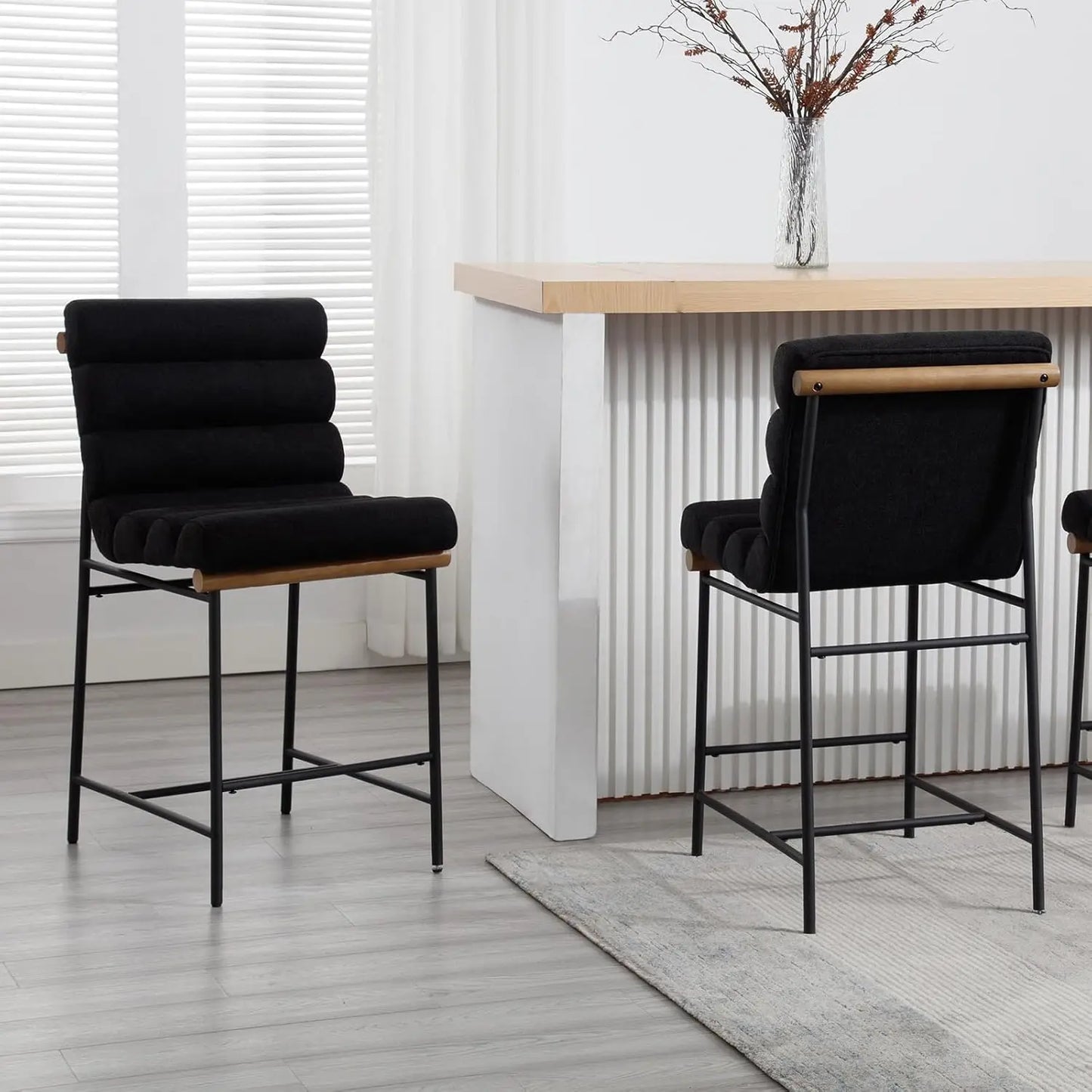 25" Modern Upholstered Counter Stools Set of 4