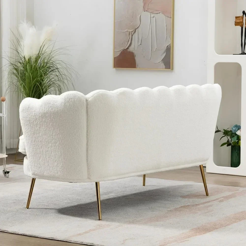 59” Modern 2 Seater Sofa with Flower Backrest