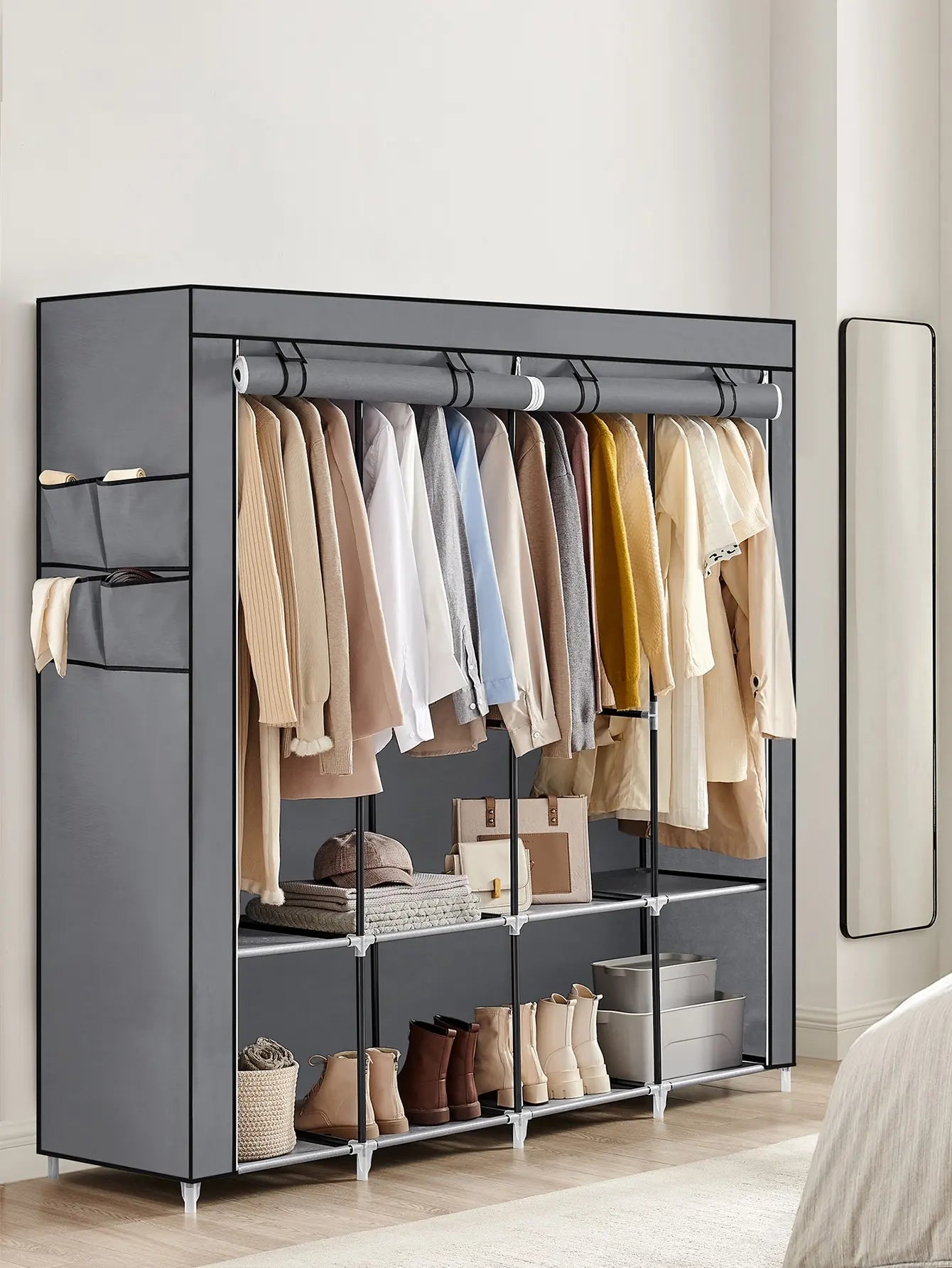 Wardrobe Closet Organizer with Cover