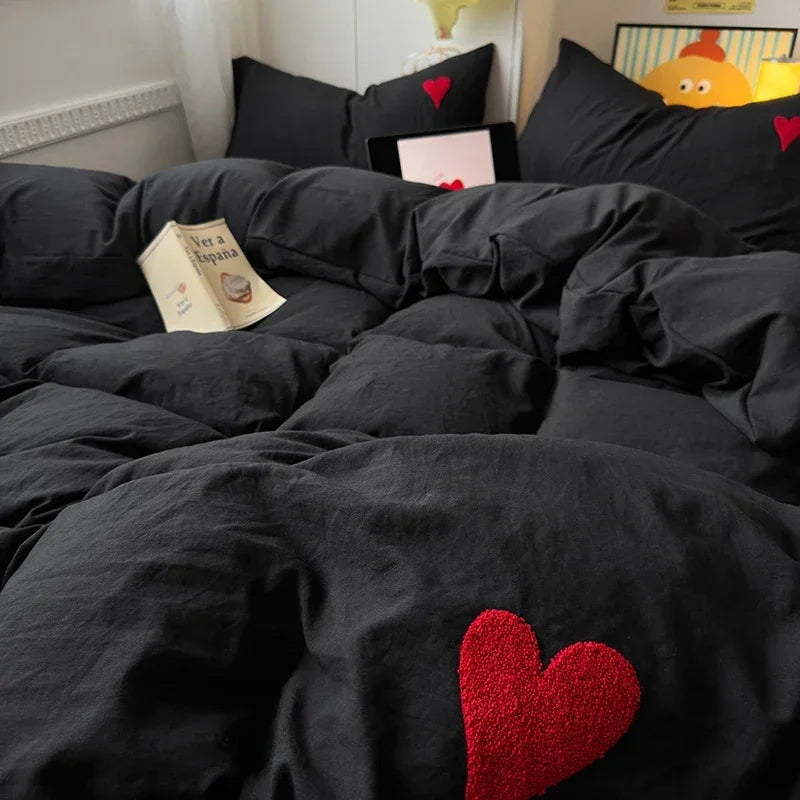 Super Soft Black Duvet Cover Set, Sheets