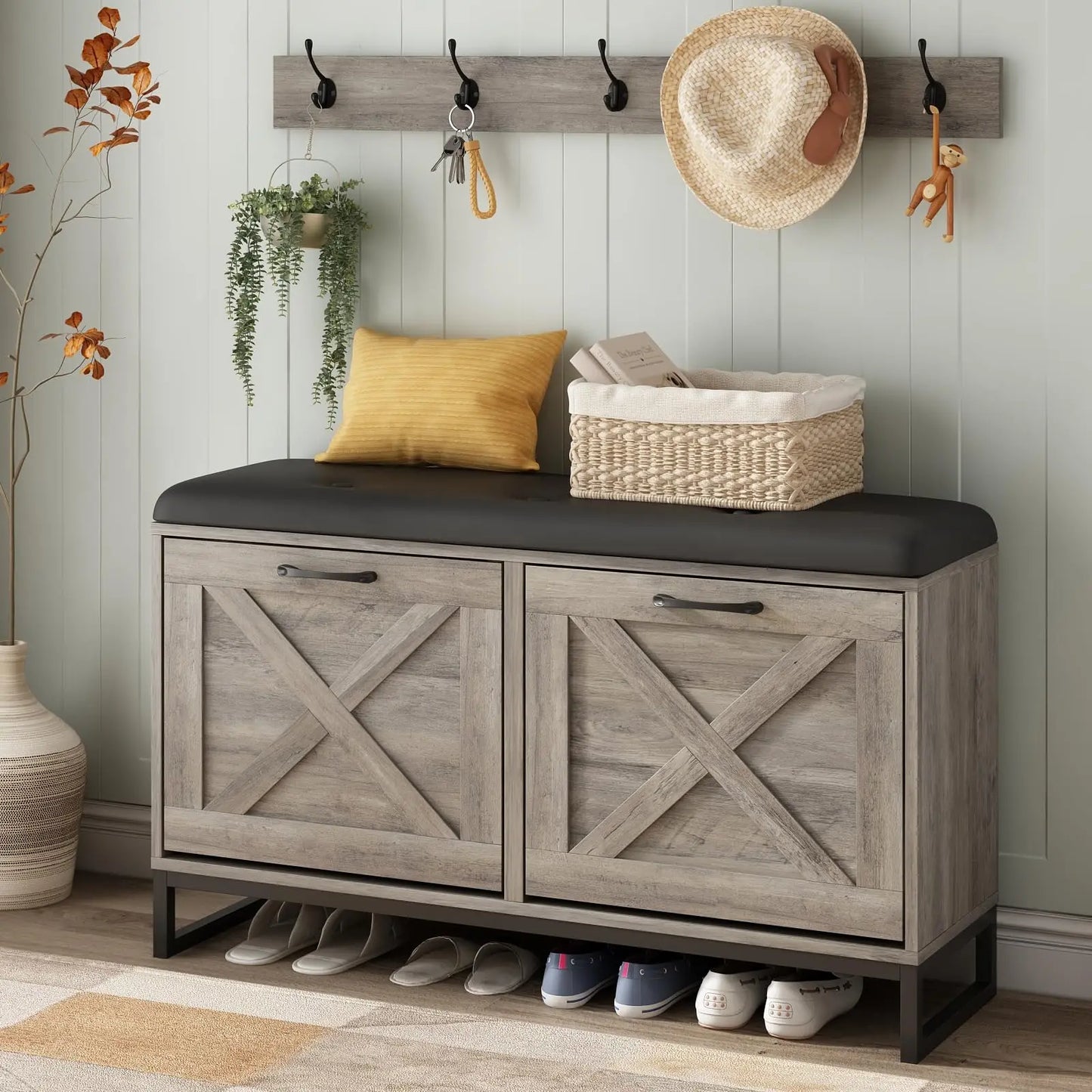Shoe Storage Bench & Coat Rack