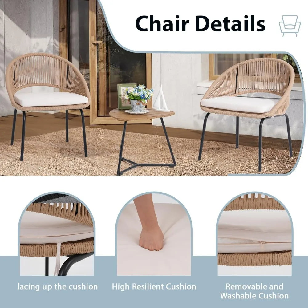 Outdoor Courtyard Furniture Set, 3 Pcs