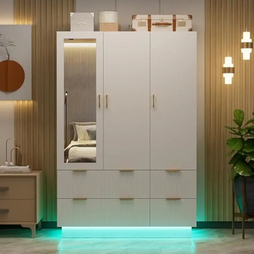 Armoire Wardrobe Closet with 3 Door