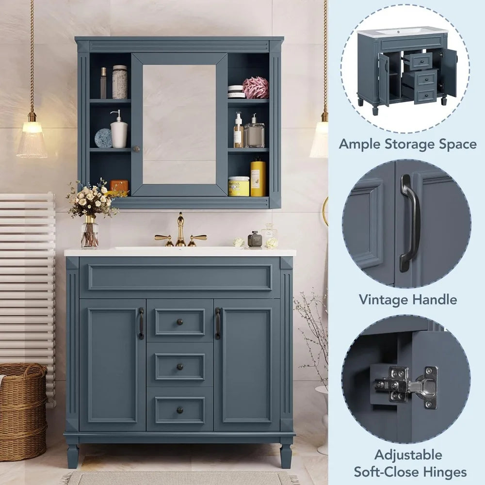 36” Bathroom Vanity with Sink