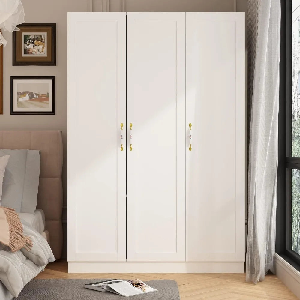 Freestanding Wardrobe Cabinet with Storage Compartment
