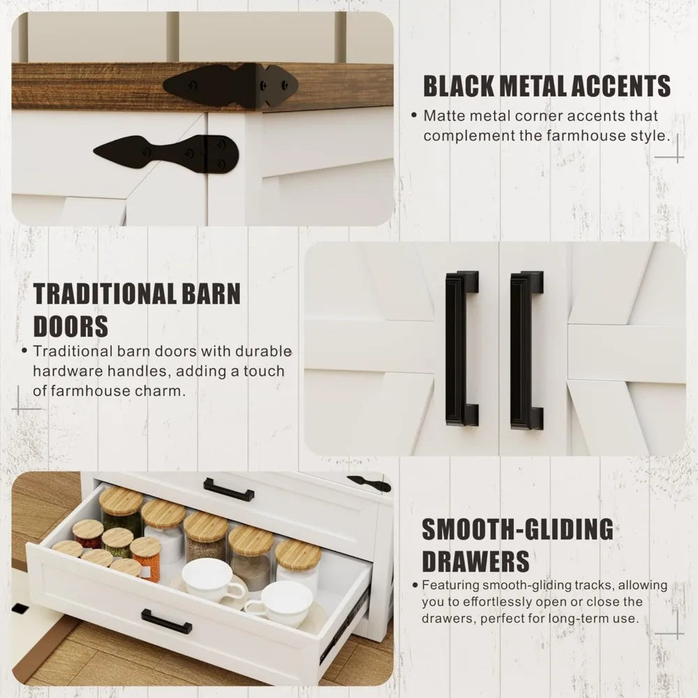 Tall Pantry Storage Cabinet with Adjustable Shelves