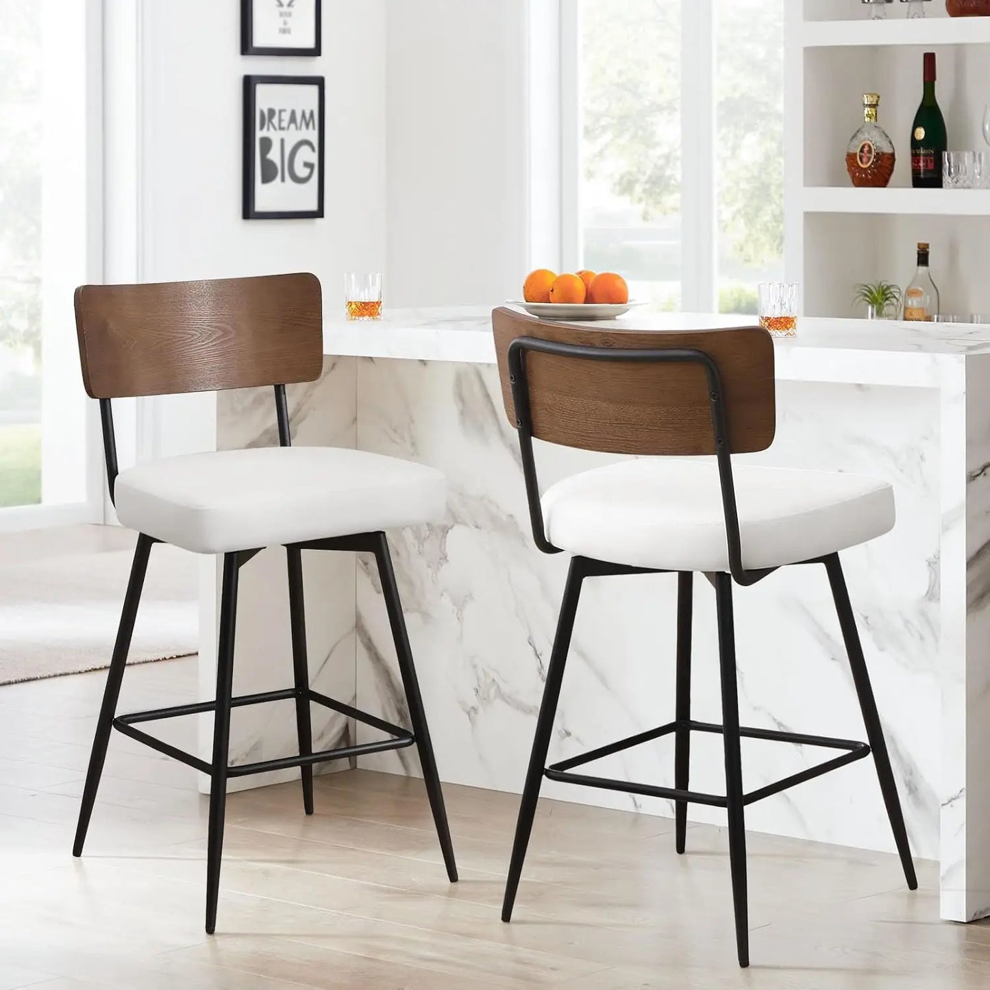 Counter Height Swivel Bar Stools Set of 4