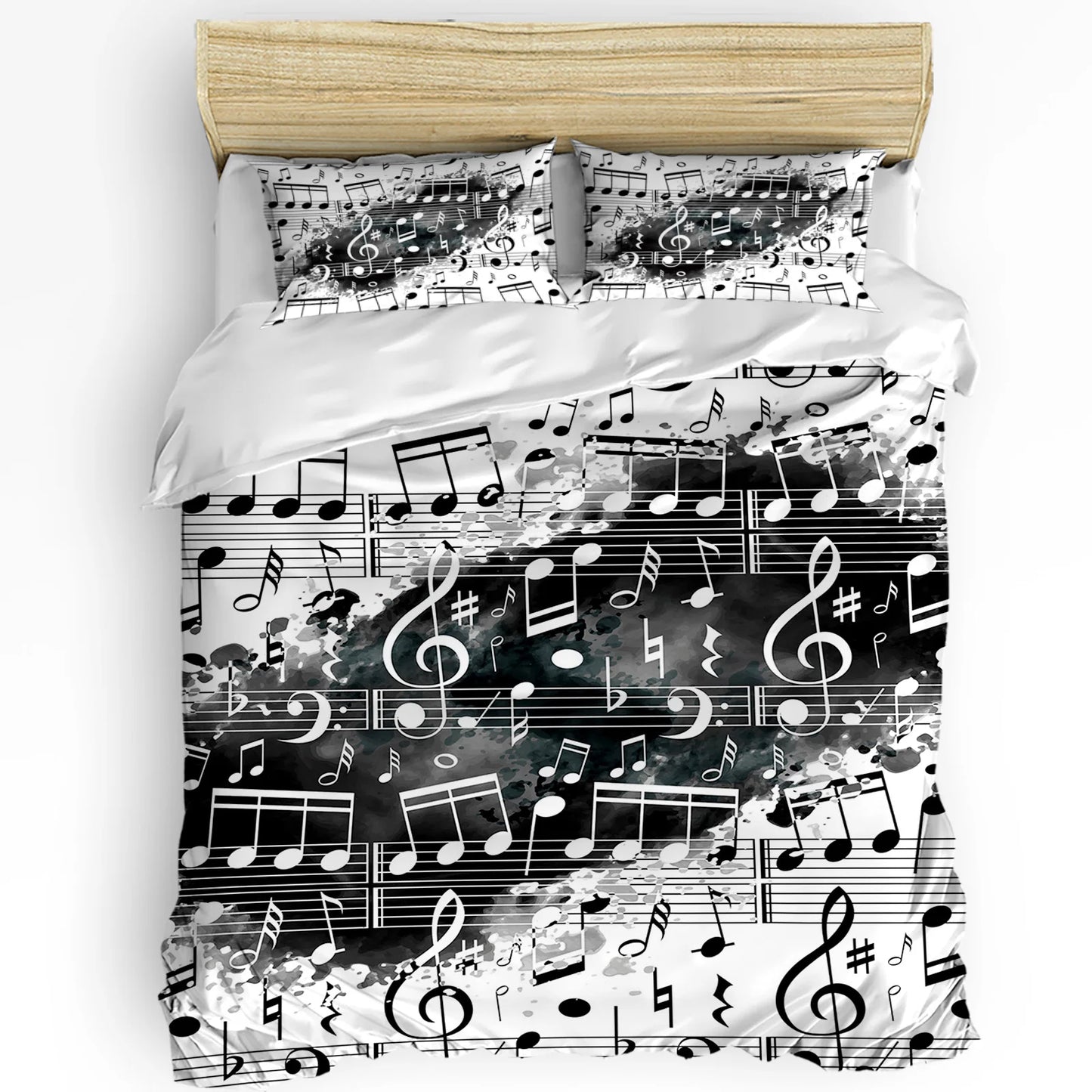 Music Note Duvet Cover with Pillow Case