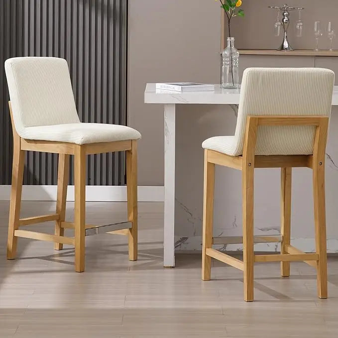 Set of 2 Counter Height Upholstered Bar Stools