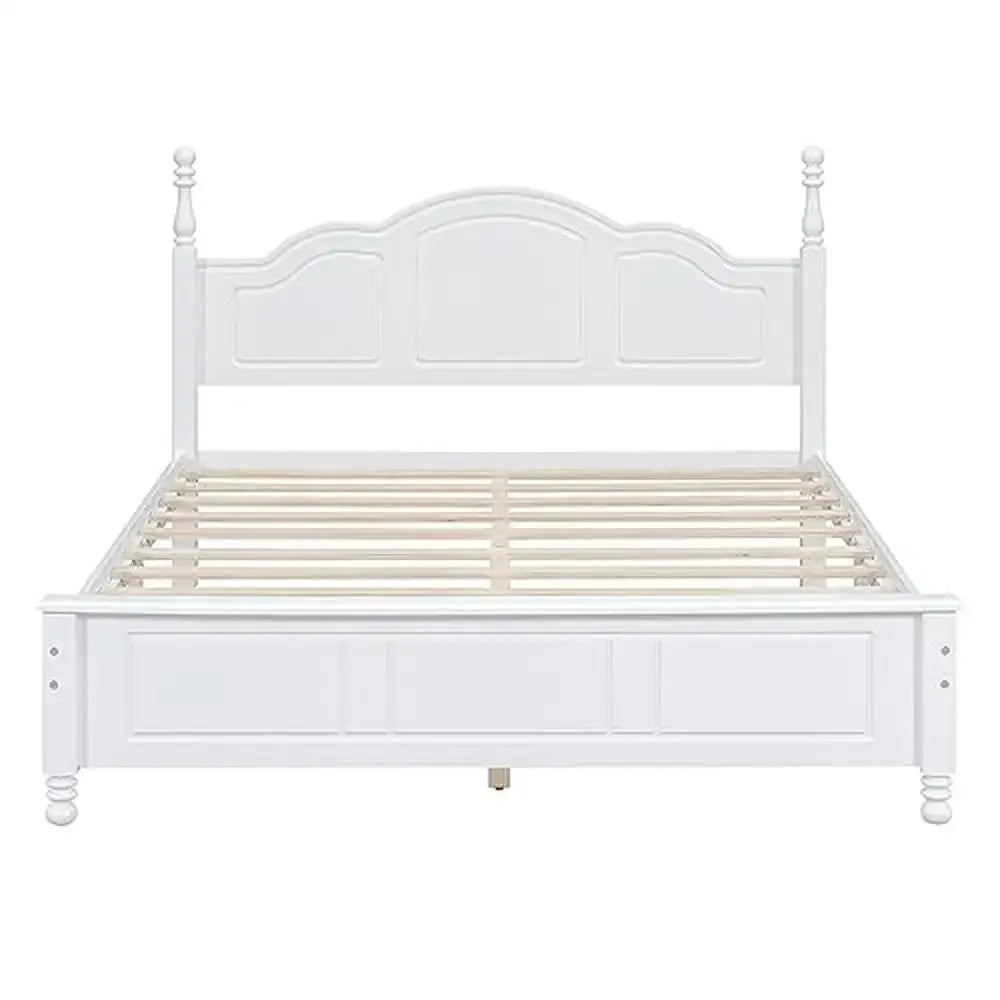Retro Style Queen Size Platform Bed Set