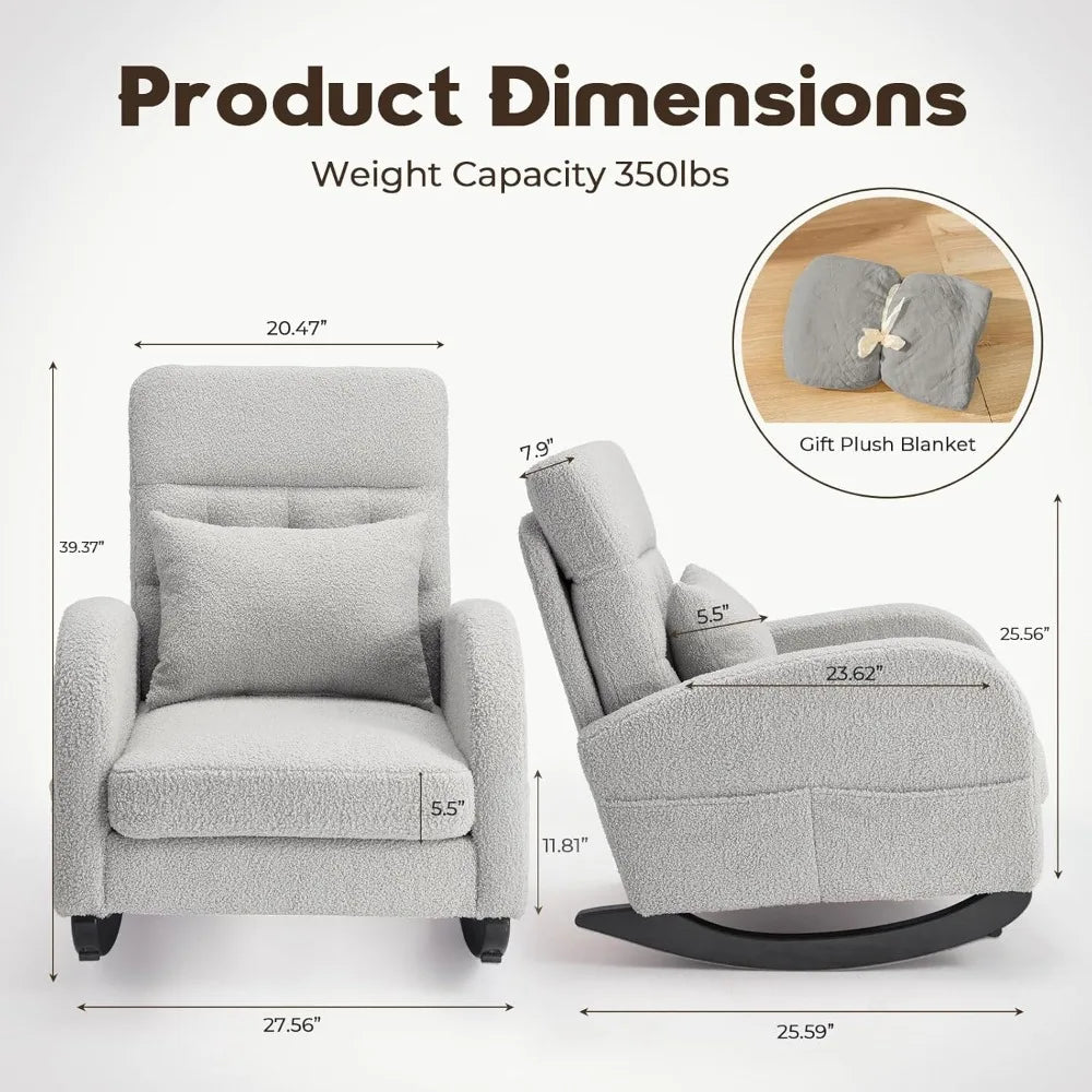 Upholstered Comfortable Chair for Bedroom & Baby Nursery