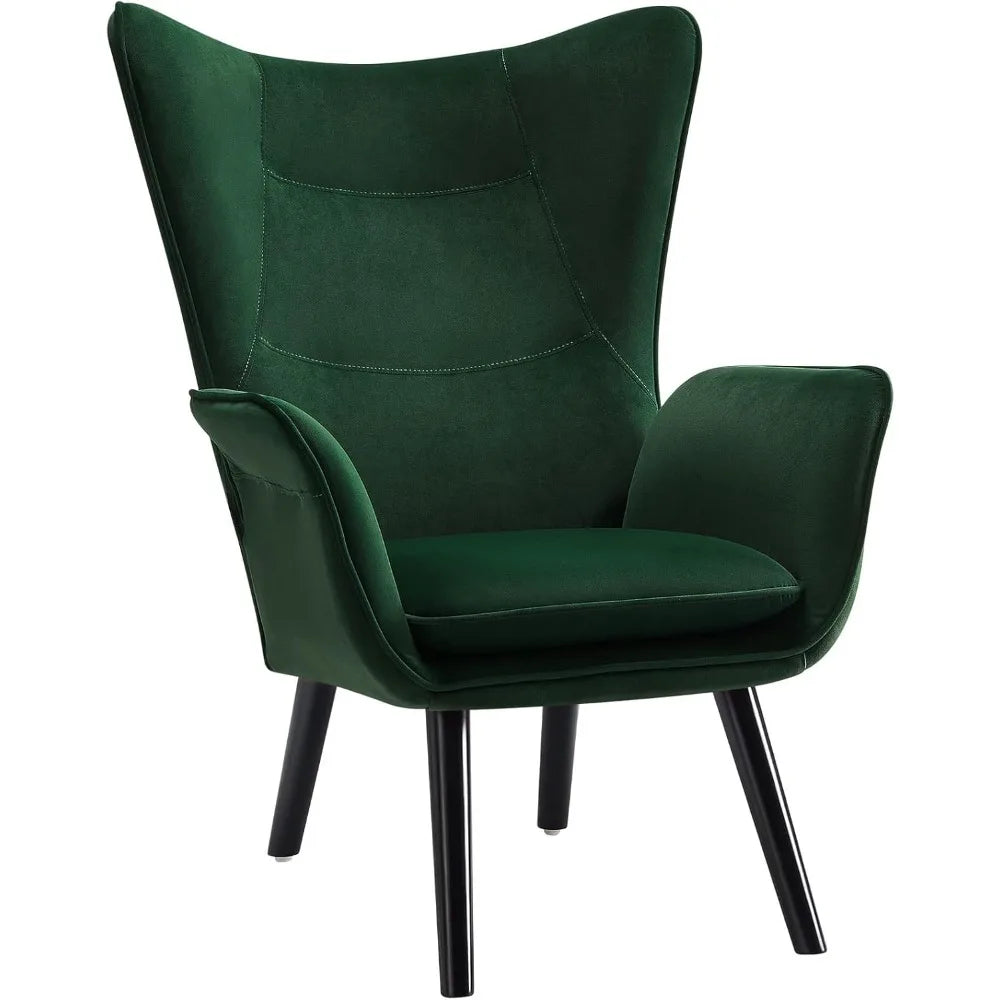 Velvet Wingback Accent Chairs