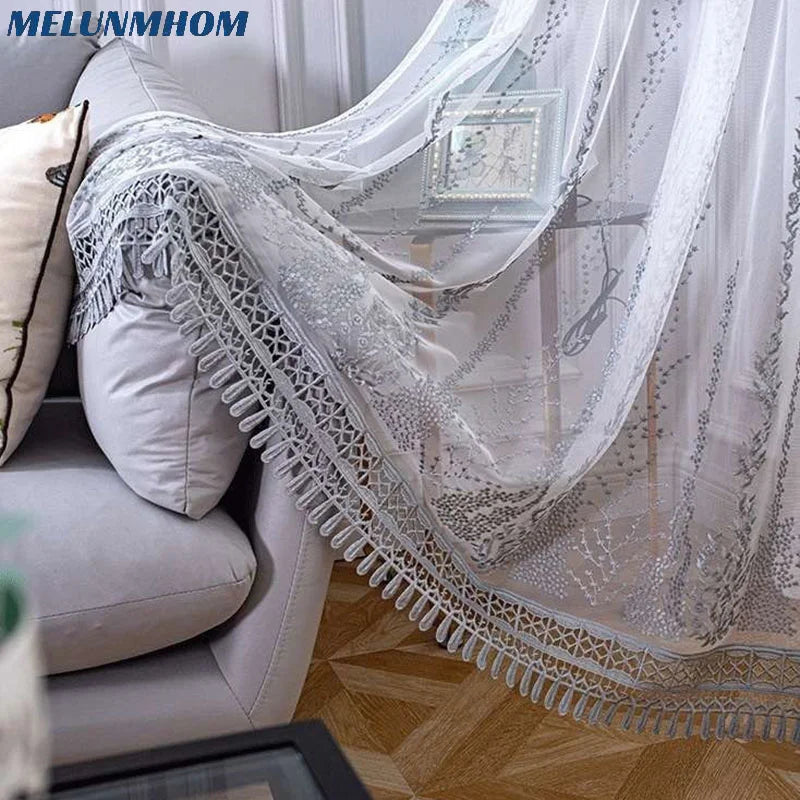 American Embroidered Sheers for Living Room Bedroom