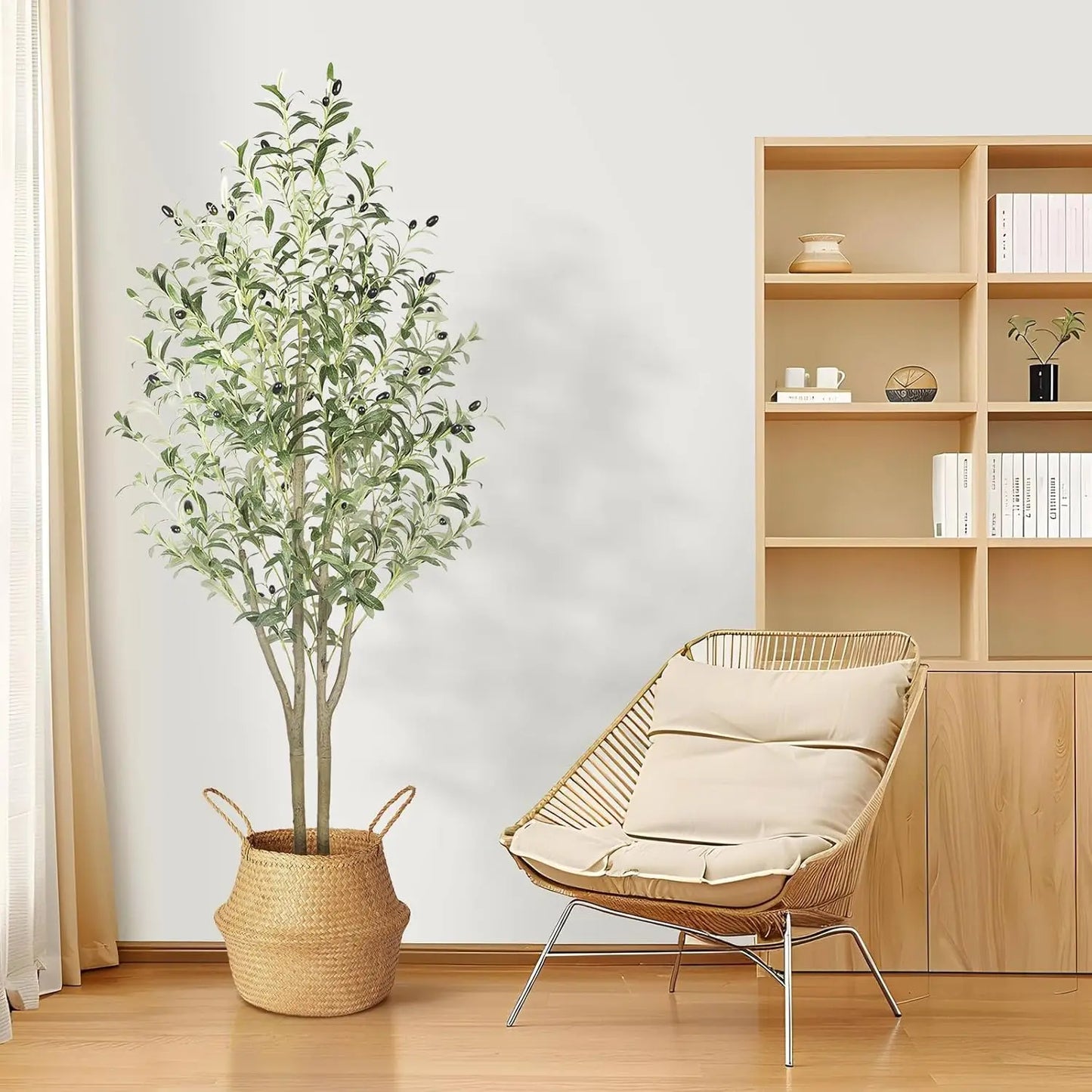 Artificial Olive Tree with Natural Wood Trunk