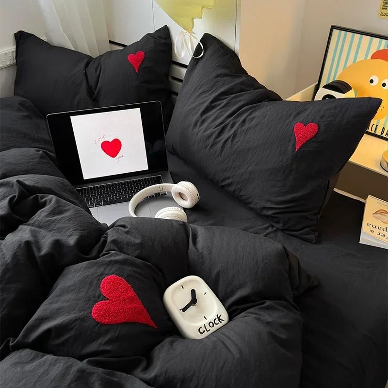 Super Soft Black Duvet Cover Set, Sheets