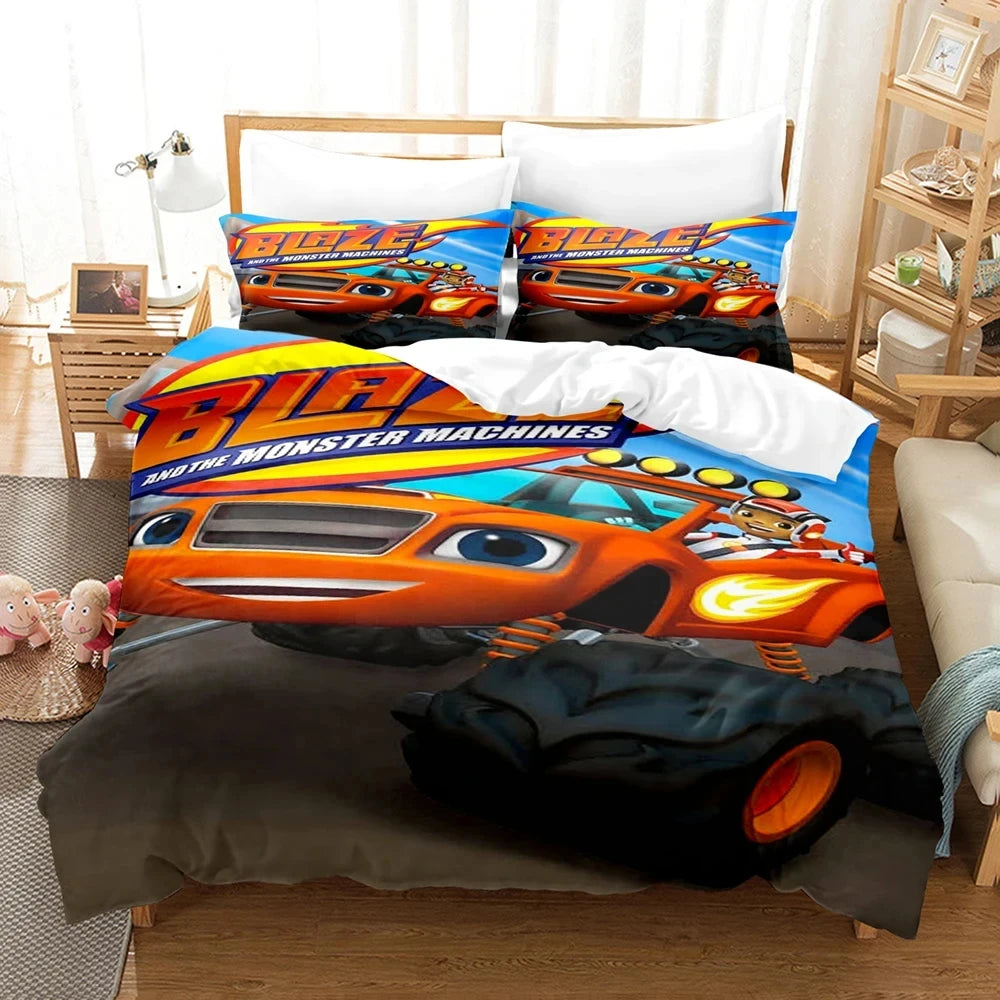 Blaze Cartoon Monster Machines Duvet Bedding Set