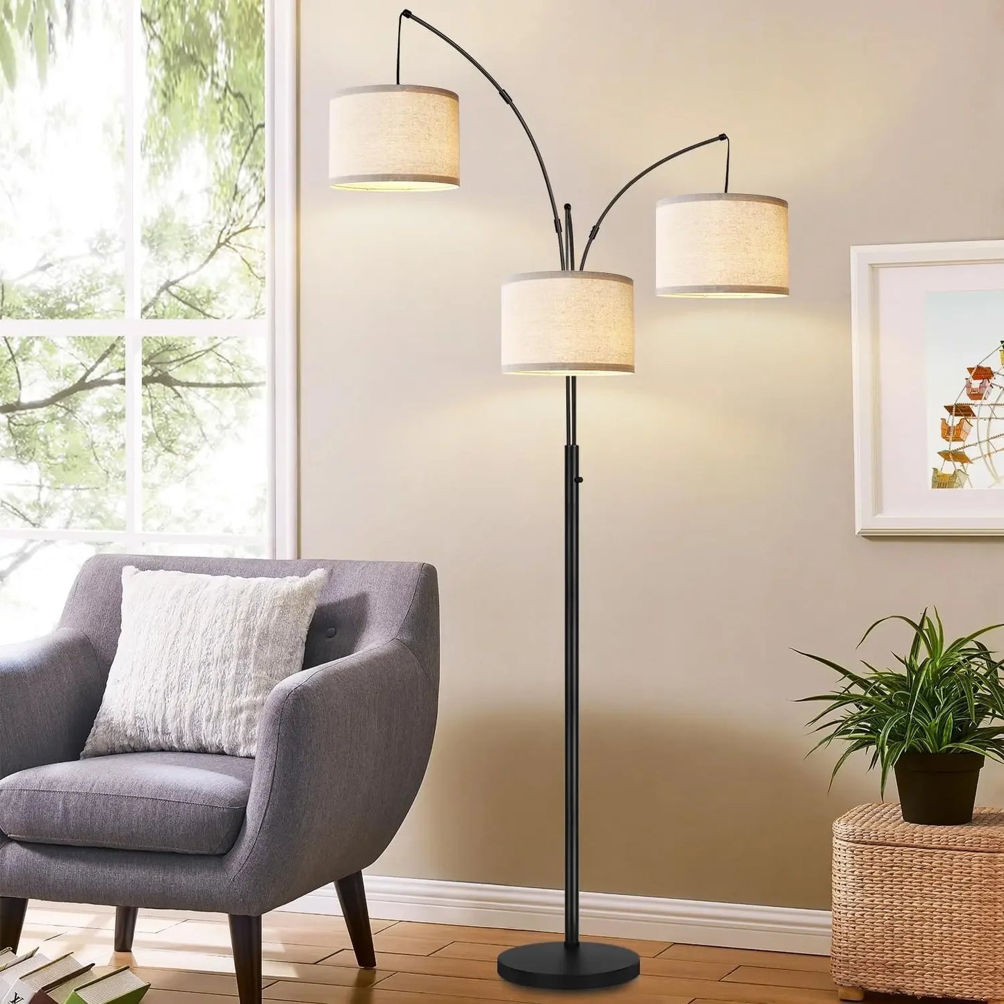 Tall 3 Lights Arc Floor Lamps