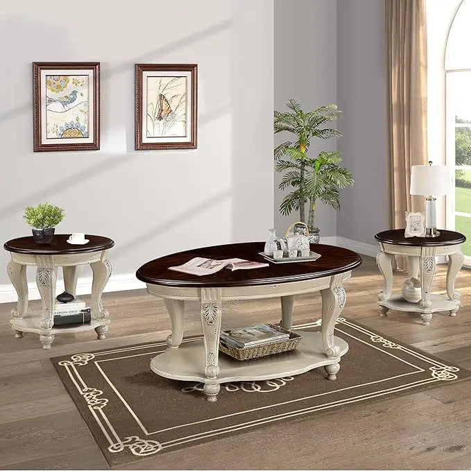 Solid Wood Coffee Table Set