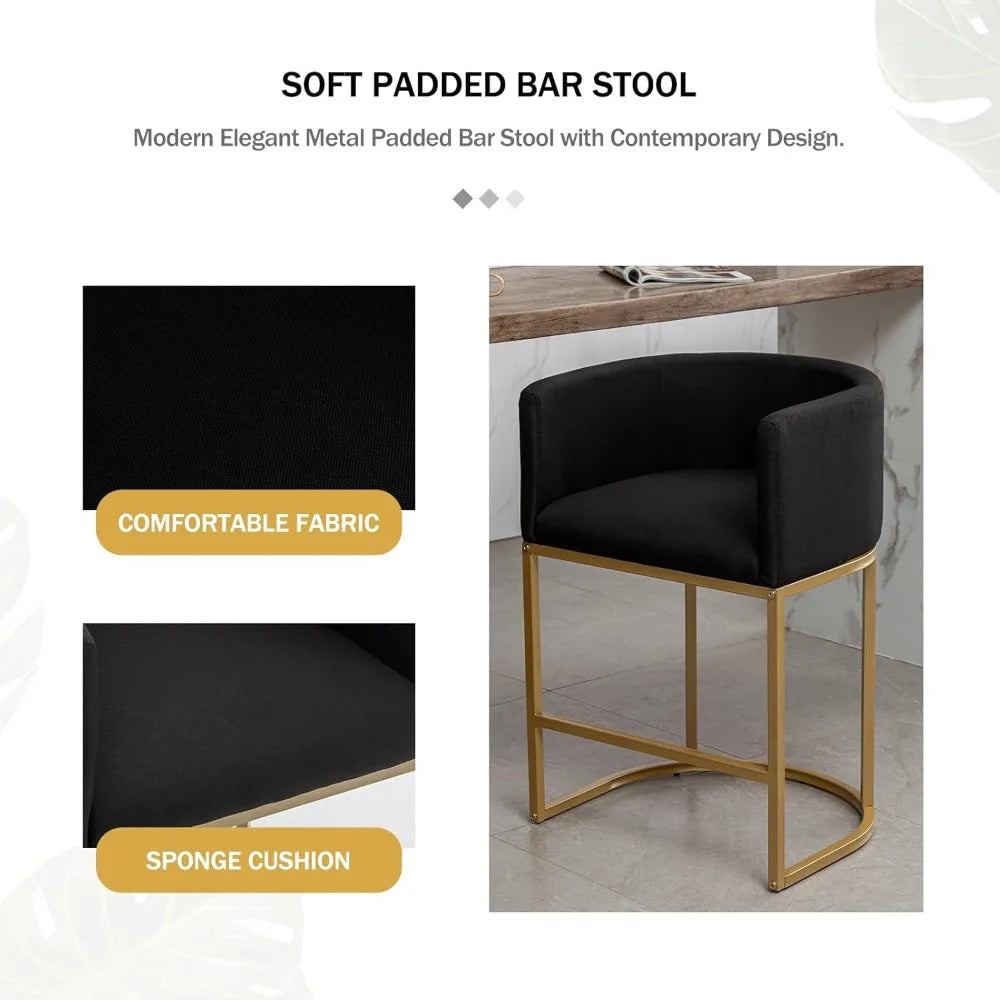 Modern Gold Bar Stools Set of 4