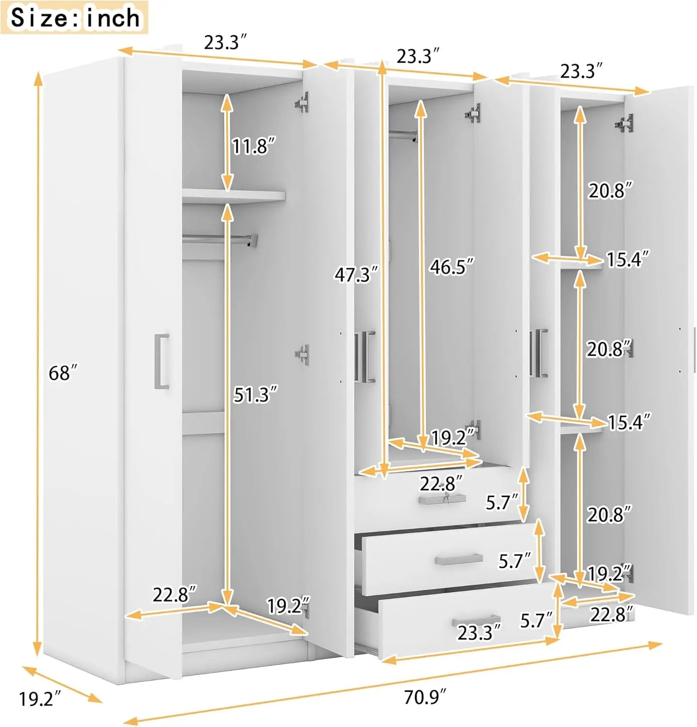 Large Wooden Wardrobe Cabinet