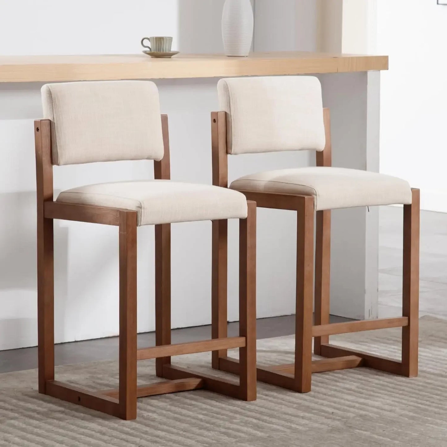 Set of 2 Upholstered Kitchen Island Chairs