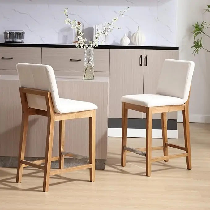 Set of 2 Counter Height Upholstered Bar Stools
