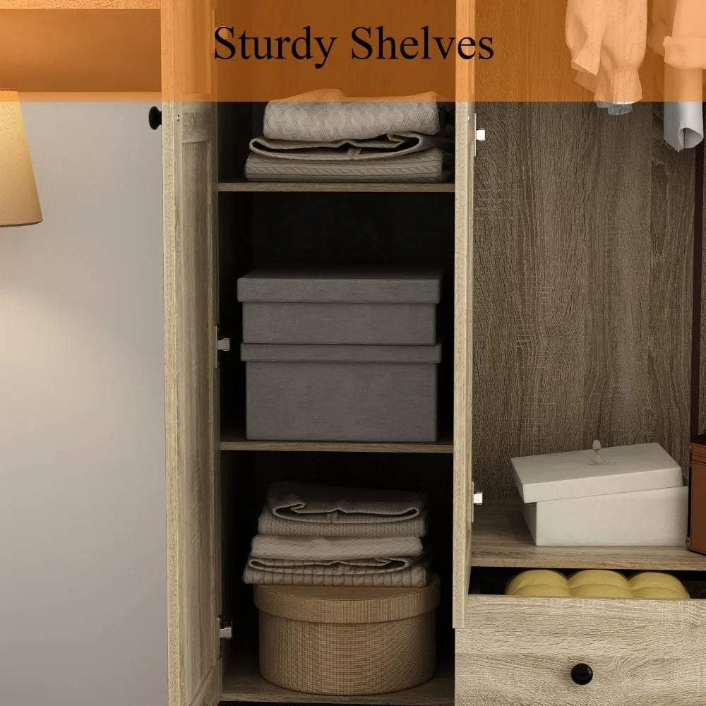 Rattan Armoire Wardrobe Closet