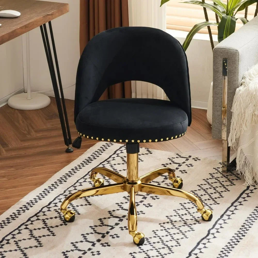Small Velvet Swivel Task Chair