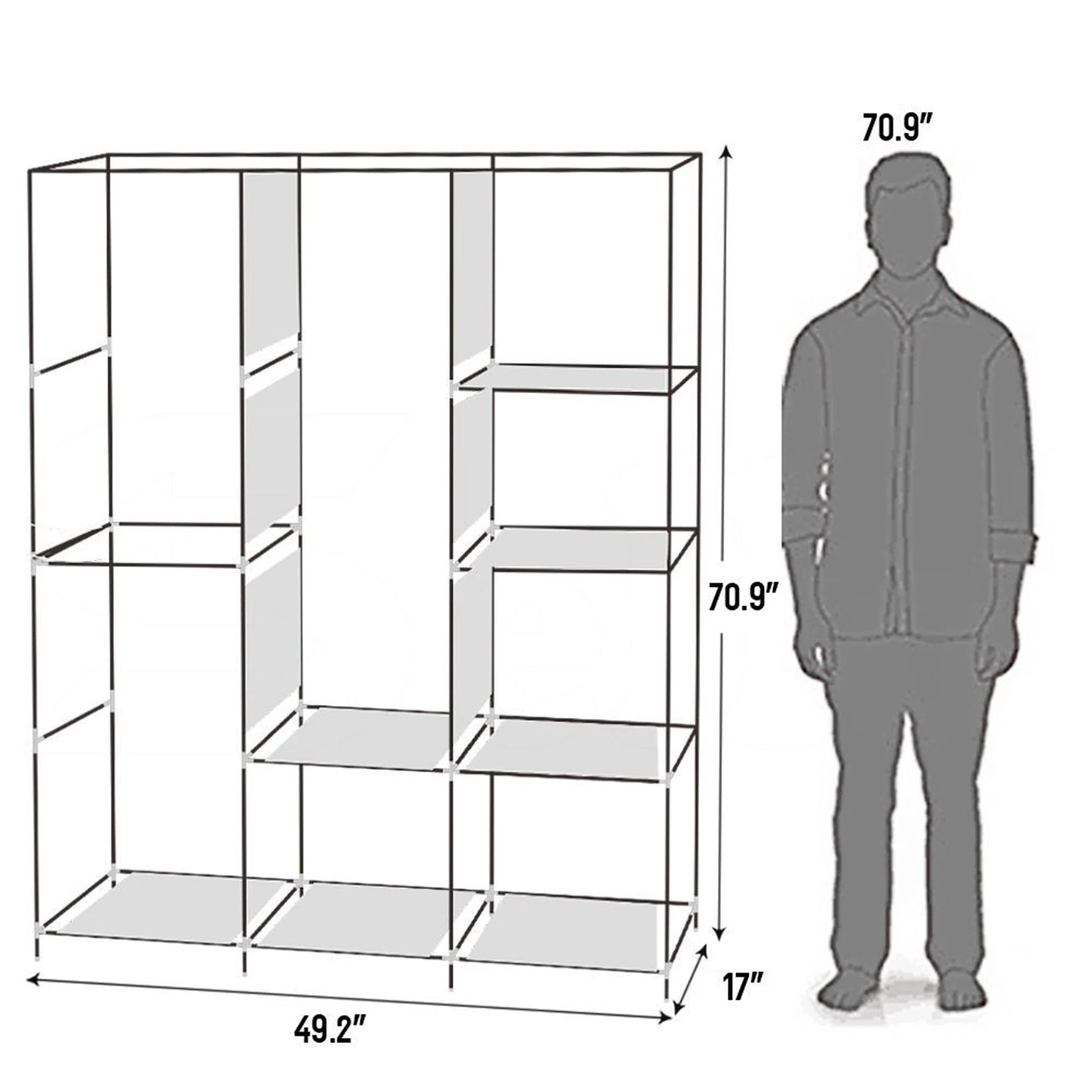 71" Portable Closet Storage Organizer