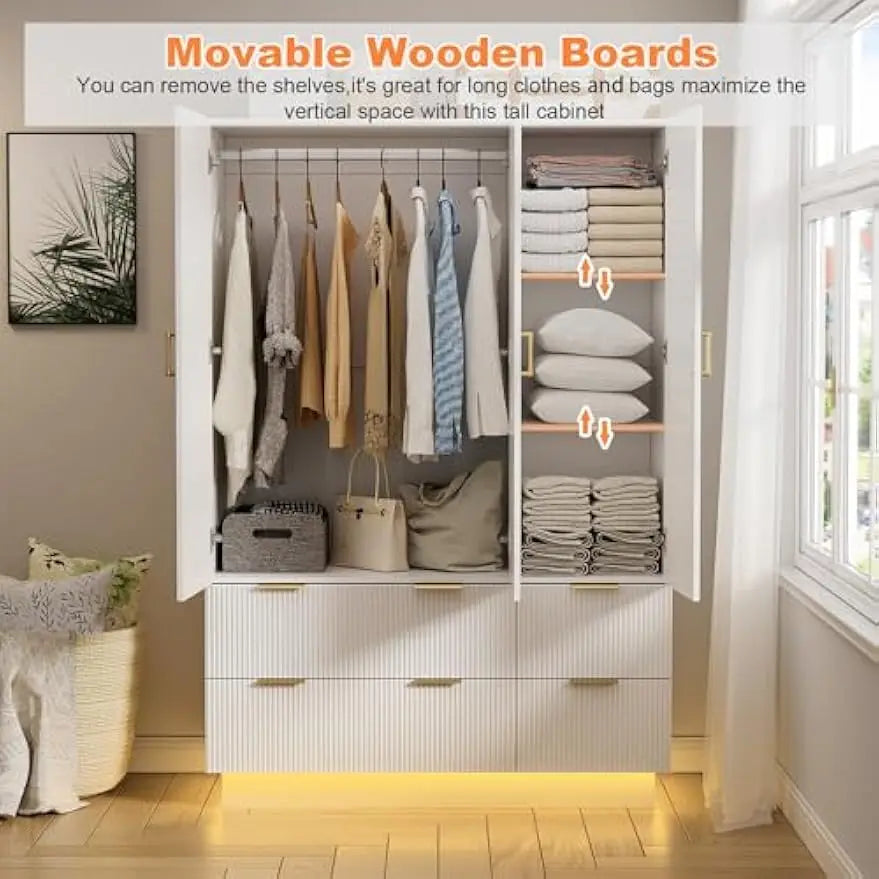 Armoire Wardrobe Closet with 3 Door