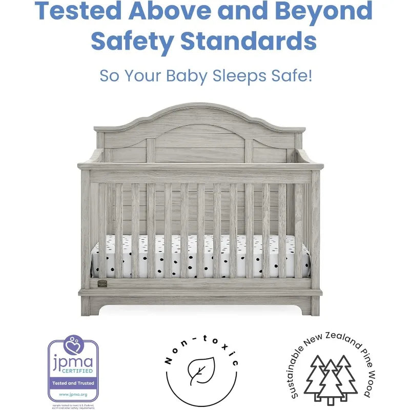 Kids Asher 6-in-1 Convertible Crib