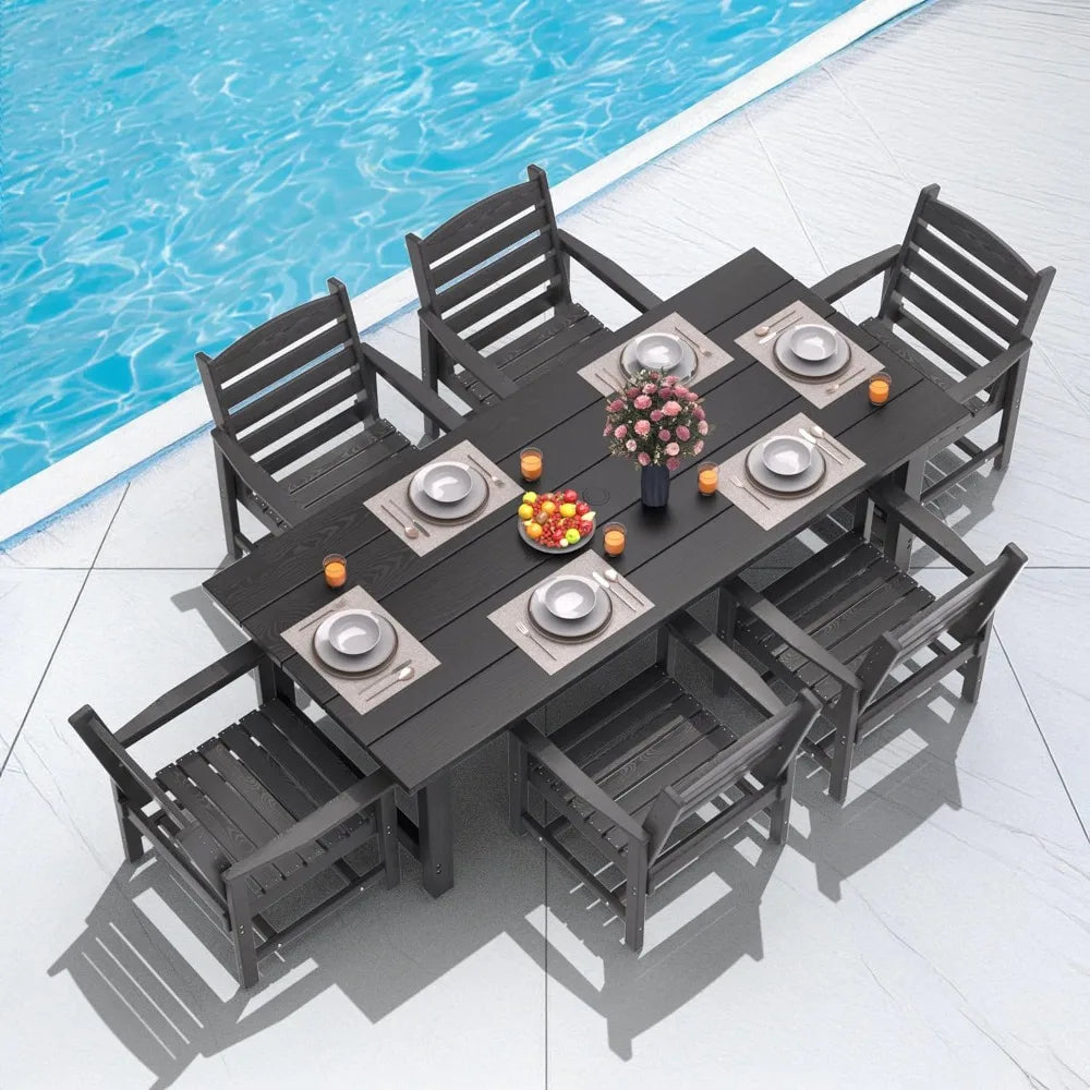 7 Piece Patio Outdoor Dining Set for 6