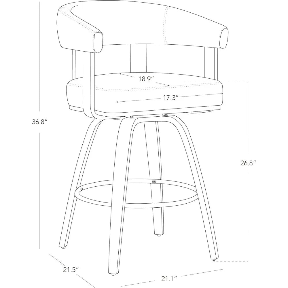 Set of 2 Swivel Counter Height Barstools