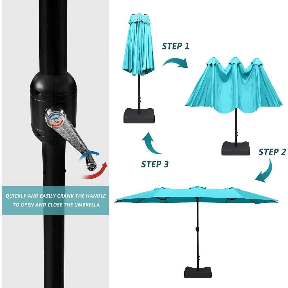 Extra Large Rectangular Outdoor Umbrella for Patio