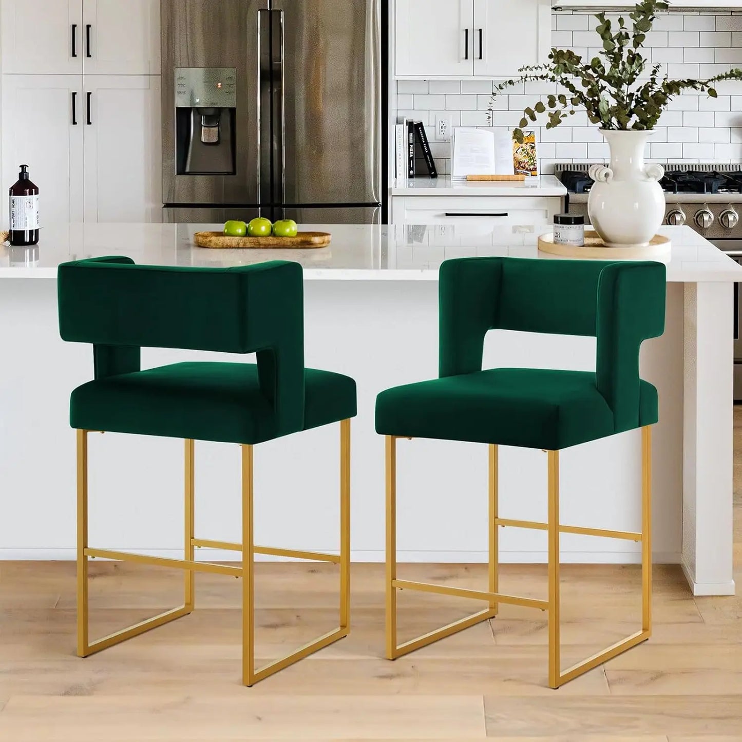 Velvet Counter Height Bar Stools Set of 4