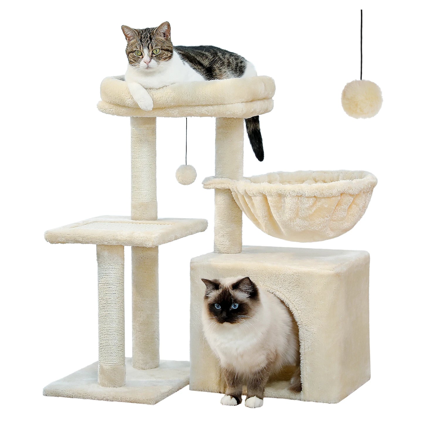 2 Styles Cat Activity Tree with Big Hammock