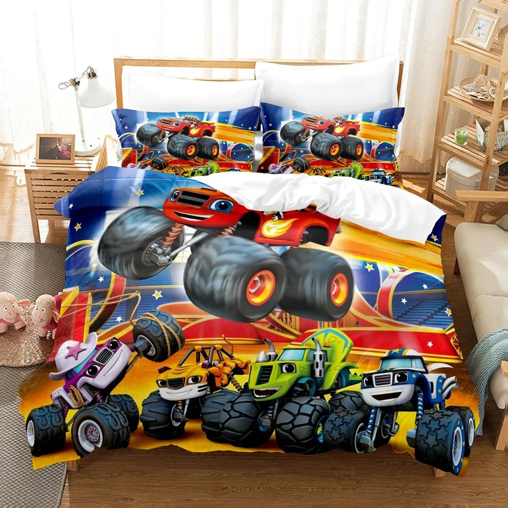 Blaze Cartoon Monster Machines Duvet Bedding Set