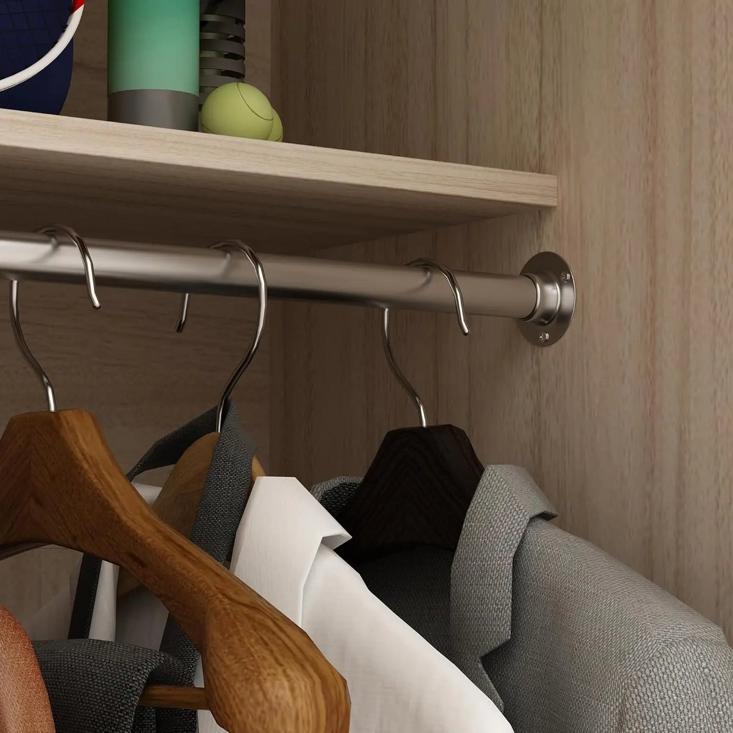 Wardrobe Armoire with Louver Doors