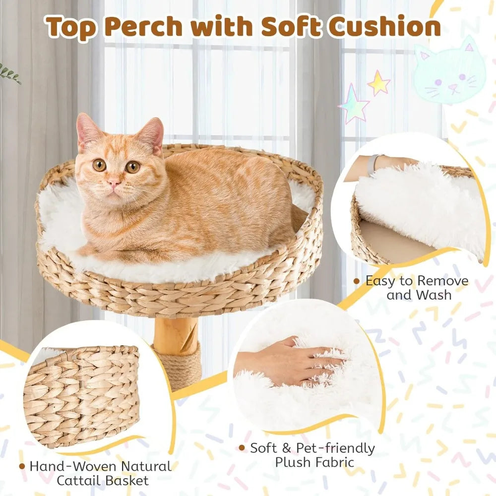 Solid Wood Modern Cats Tower