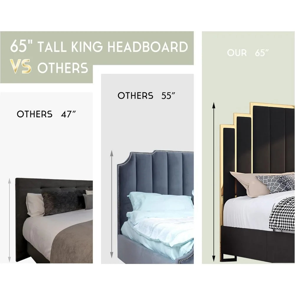 Modern Queen Size Platform Bed and Headboard