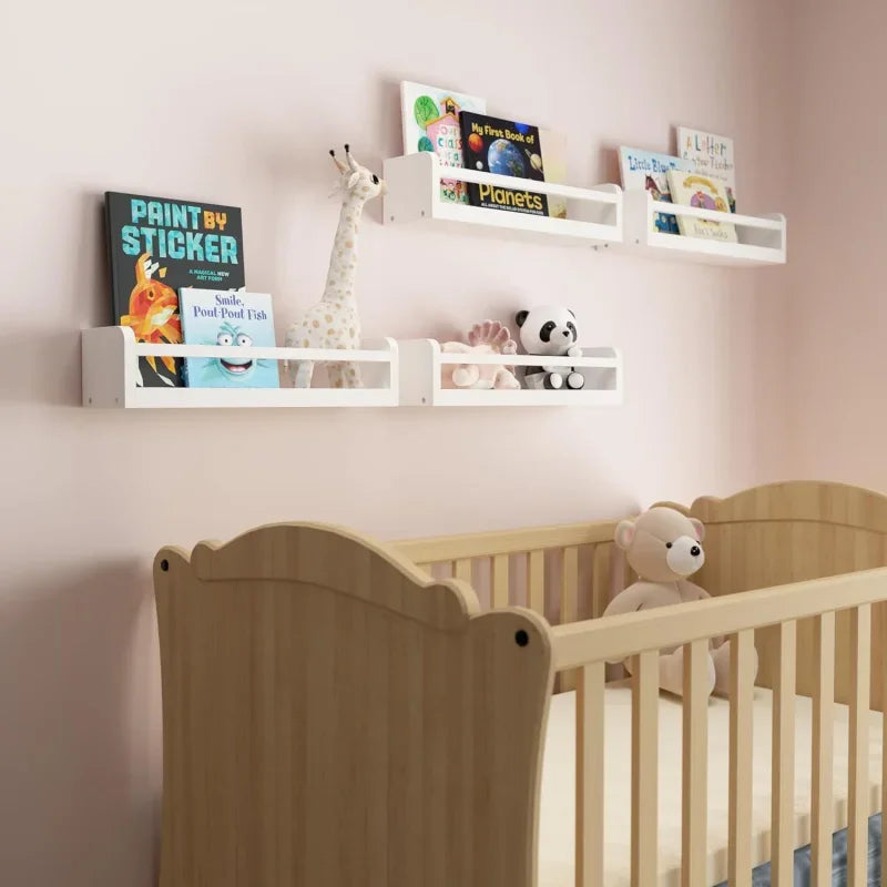 Dual-Guard Nursery Book Shelves Set of 4