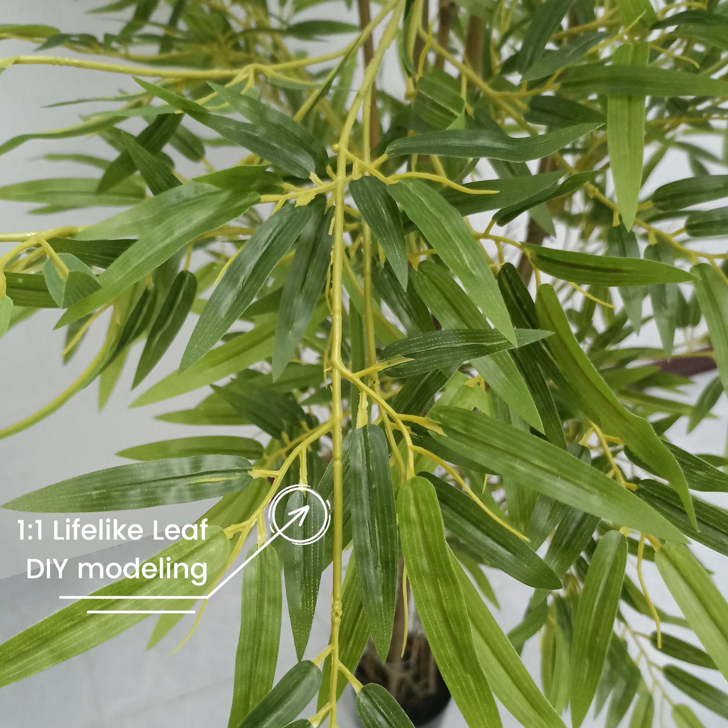 Artificial Bamboo Tree with Real Trunk and Lifelike Leaves