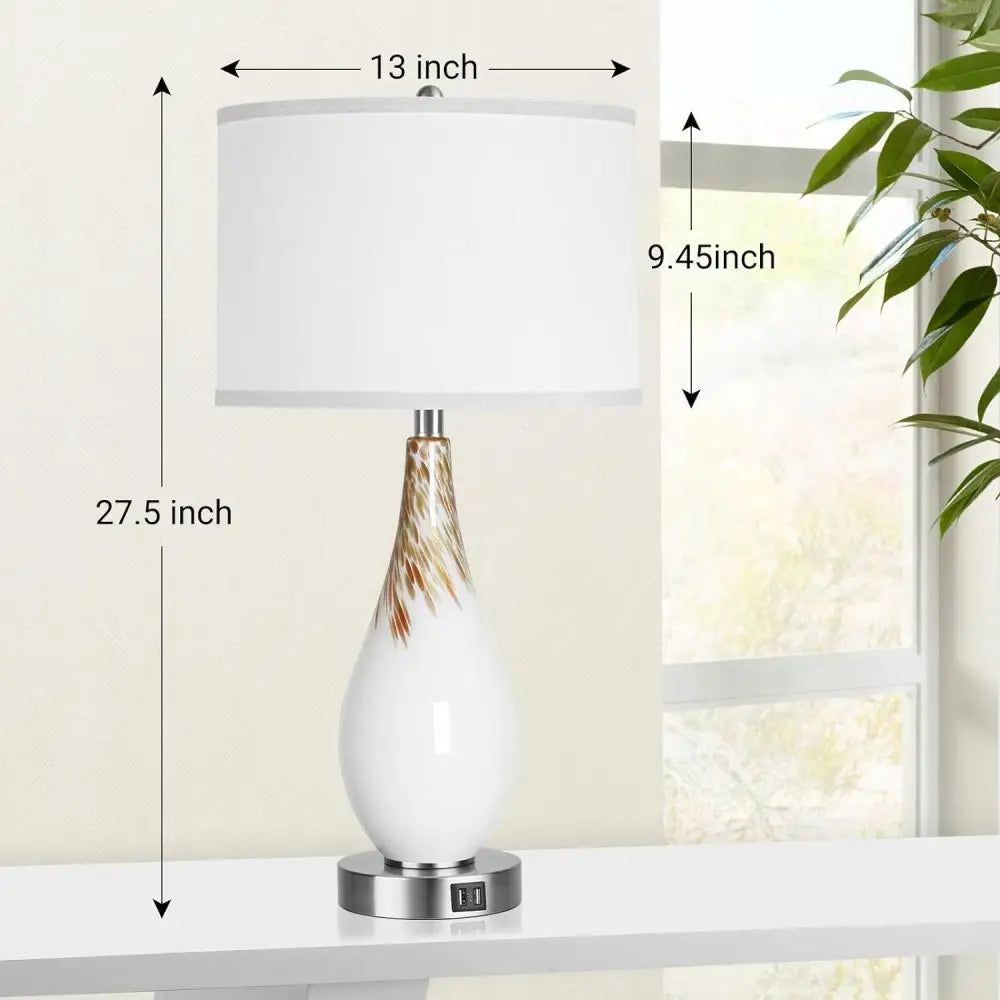 Modern Art Glass Touch Control Table Lamps Set of 2