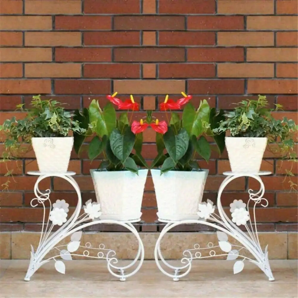 2 Set White European Style Plant Stand