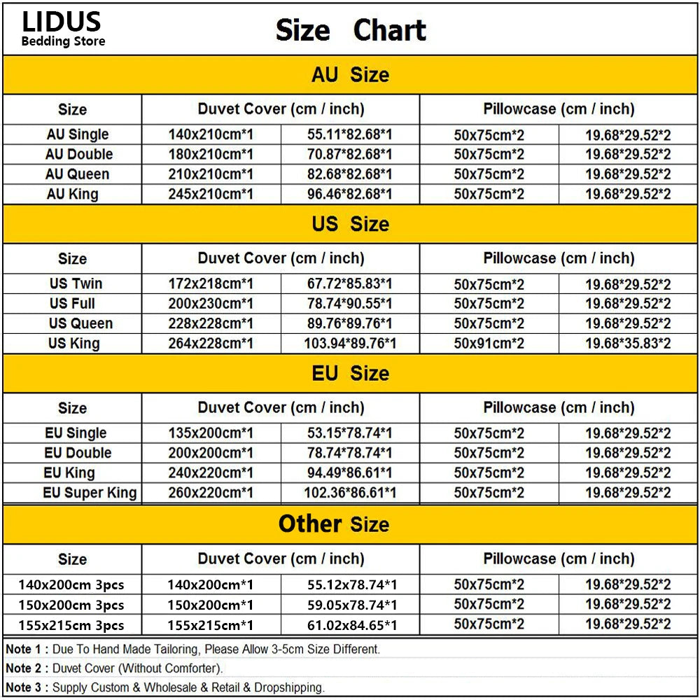 Vintage Lemon Flower 3pcs Duvet Set