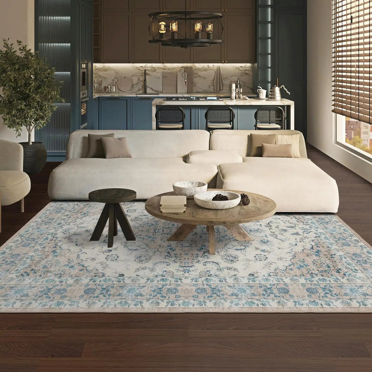 5×7 Vintage Printed Carpet For Living Room